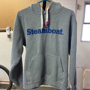 Men's Steamboat Hooded Sweatshirt Grey Size Medium